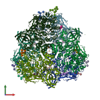 PDB entry 8po9 coloured by chain, front view.
