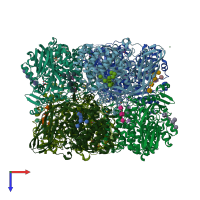 PDB entry 8po9 coloured by chain, top view.