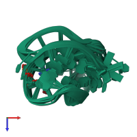 PDB entry 8psc coloured by chain, ensemble of 10 models, top view.