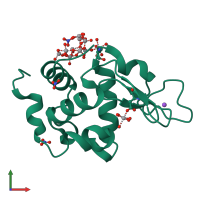 PDB entry 8pte coloured by chain, front view.