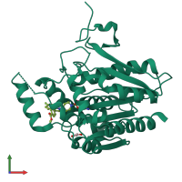 PDB entry 8ptq coloured by chain, front view.