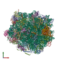 PDB entry 8pv5 coloured by chain, front view.