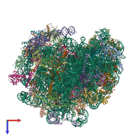 PDB entry 8pv5 coloured by chain, top view.