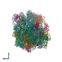 PDB entry 8pv6 coloured by chain, side view.