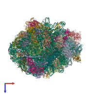 PDB entry 8pv6 coloured by chain, top view.