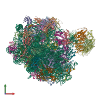PDB entry 8pv8 coloured by chain, front view.