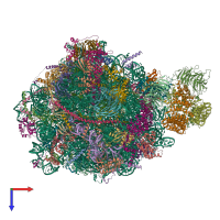 PDB entry 8pv8 coloured by chain, top view.