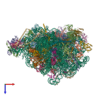 PDB entry 8pvk coloured by chain, top view.