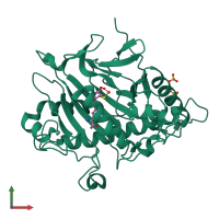 Monomeric assembly 1 of PDB entry 8py7 coloured by chemically distinct molecules, front view.