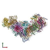 PDB entry 8q0f coloured by chain, front view.