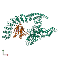 PDB entry 8q0n coloured by chain, front view.