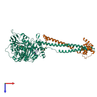 PDB entry 8q1j coloured by chain, top view.