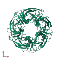 Acetylcholine-binding protein in PDB entry 8q1t, assembly 1, front view.