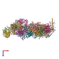 PDB entry 8q1u coloured by chain, top view.