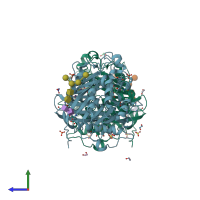 PDB entry 8q1x coloured by chain, side view.