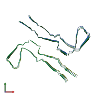 PDB entry 8q2k coloured by chain, front view.