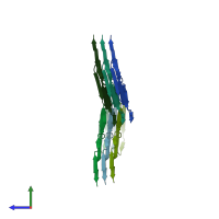 PDB entry 8q2k coloured by chain, side view.