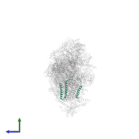 NADH-ubiquinone oxidoreductase chain 3 in PDB entry 8q47, assembly 1, side view.