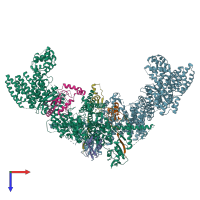 PDB entry 8q7h coloured by chain, top view.