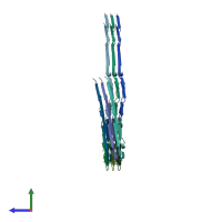 PDB entry 8q7m coloured by chain, side view.