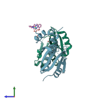 PDB entry 8q8o coloured by chain, side view.