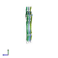 PDB entry 8q8x coloured by chain, side view.