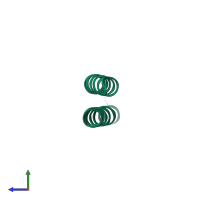 PDB entry 8qaf coloured by chain, side view.