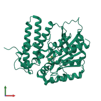 PDB entry 8qbh coloured by chain, front view.