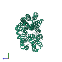 PDB entry 8qcy coloured by chain, side view.