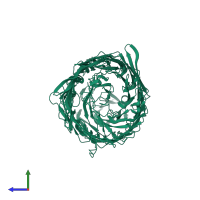 PDB entry 8qjc coloured by chain, side view.