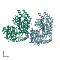 PDB entry 8qlm coloured by chain, front view.