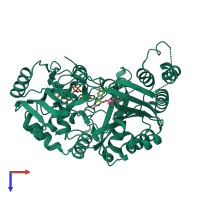 PDB entry 8qnr coloured by chain, top view.