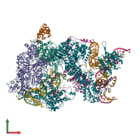 PDB entry 8qp9 coloured by chain, front view.