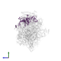 Ubiquitin carboxyl-terminal hydrolase 39 in PDB entry 8qpa, assembly 1, side view.