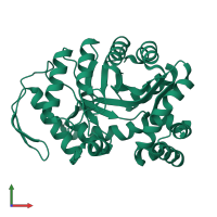 PDB entry 8qq8 coloured by chain, front view.