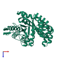 PDB entry 8qq8 coloured by chain, top view.