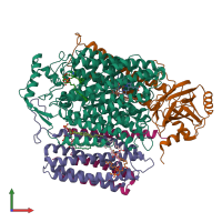 PDB entry 8qqk coloured by chain, front view.