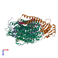 PDB entry 8qqk coloured by chain, top view.