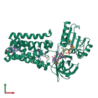 PDB entry 8qt7 coloured by chain, front view.