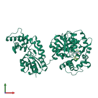 PDB entry 8qvg coloured by chain, front view.