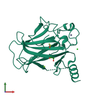 PDB entry 8qwn coloured by chain, front view.