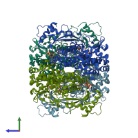 PDB entry 8qxl coloured by chain, side view.
