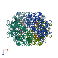 PDB entry 8qxl coloured by chain, top view.