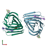 PDB entry 8qy1 coloured by chain, front view.