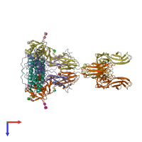 PDB entry 8qy4 coloured by chain, top view.