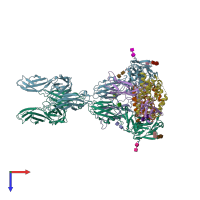 PDB entry 8qy6 coloured by chain, top view.