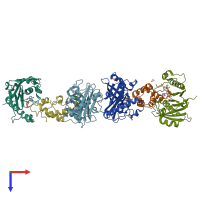 PDB entry 8qzi coloured by chain, top view.