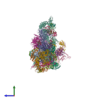 PDB entry 8r09 coloured by chain, side view.
