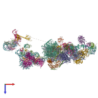 PDB entry 8r09 coloured by chain, top view.