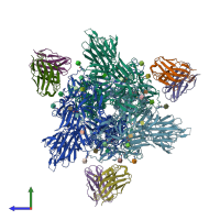 PDB entry 8r1c coloured by chain, side view.